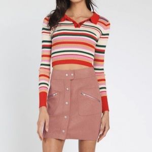 Honey Punch Mauve Snap Button Skirt